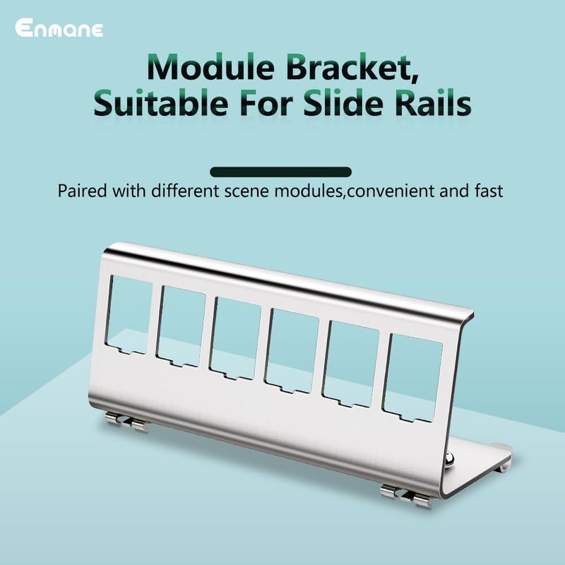 Enmane 6-Port Metal DIN-Rail Mounting Module for Snap-in Keystone Jacks,Attaches to Standard 35 Millimeter (mm) DIN Rail with no Tools - Image 2